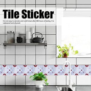 Ceramic Tile Stickers, Waterproof Wall Sticker Self Adhesive PVC for Floors for Bathroom