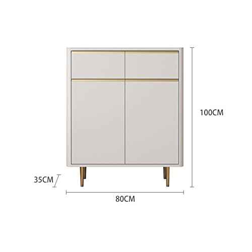 Shoes Cabinet Shoe Cabinet Home Entrance Italian Minimalist Nordic entryway Cabinet Entry Storage Cabinet Large Capacity Show Cabinet (Color : Gold, Size : 80x35x100CM)