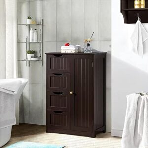 shoes cabinet living room storage cabinet, 4 drawers, 3 compartments, storage against the wall sideboard show cabinet (color : brown)