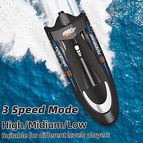 UJIKHSD RC Boat with 180° One-Button Rollover, 30KM/H, Self Righting Remote Control Boat for Pools & Lakes,2.4GHz Racing Boats, Pool Toys for Kids, Radio Controlled Watercraft