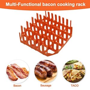 Bacon Rack for Oven, Nonstick Bacon Maker Microwave Tray, Air Fryer Silicone Bacon Cooker Rack, Microwave Cookware Bacon Baker, Universal Kitchen Accessories for Sausage, Pizza Rolls Cooker