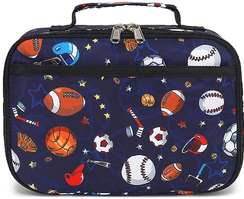 CAMTOP Soccer Backpack for Kids, Boys Girls Preschool Backpack with Lunch Box Toddler Kindergarten Football School Bookbag Set for Age 3-9