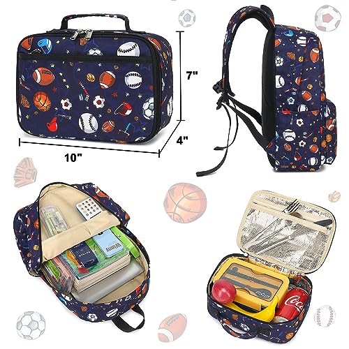 CAMTOP Soccer Backpack for Kids, Boys Girls Preschool Backpack with Lunch Box Toddler Kindergarten Football School Bookbag Set for Age 3-9