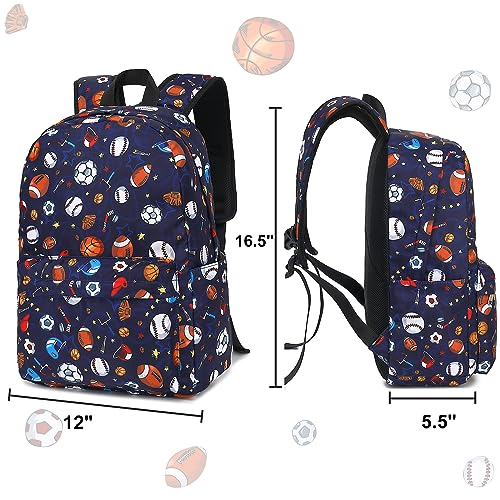 CAMTOP Soccer Backpack for Kids, Boys Girls Preschool Backpack with Lunch Box Toddler Kindergarten Football School Bookbag Set for Age 3-9