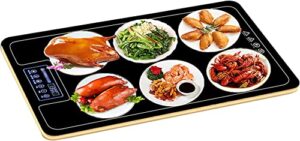 food warming tray server electric food warmer office lunch hot plate for buffets, parties, kitchen, with 40-120°c adjustable temperature range, touch and timer, glass top