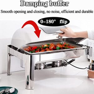 Food Warmers Electric for Parties Buffets, 9L/13L Stainless Steel Chafing Dishes Serving Food Warmer, Commercial Buffet Servers and Warmers with Visible Lid 400W (1/3 Size Pan 13L)