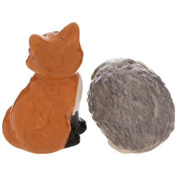 2 Fox And Hedgehog Salt And Pepper Shakers Fall Home Autumn Decoration Set