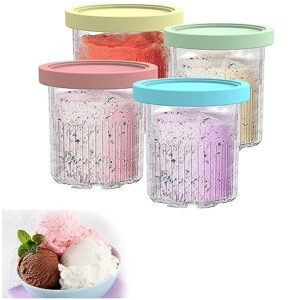 disxent creami pints and lids, for ninja creamy pints lids,24 oz pint ice cream containers airtight and leaf-proof for nc500 nc501 series ice cream maker