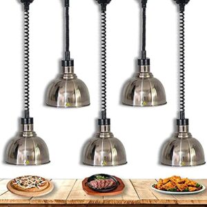 commercial heat lamp food warmer light food heat lamp warmer, buffet heating light with infrared lamp bulb 250w to keep food warmer, adjustable height 60-180cm, ideal for kitchen, restaurant and cafet