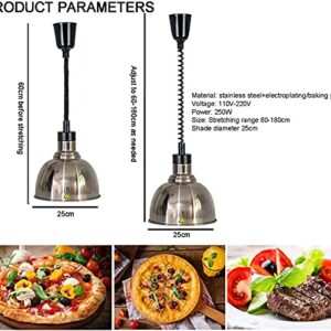 Commercial Heat Lamp Food Warmer Light Food Heat Lamp Warmer, Buffet Heating Light with Infrared Lamp Bulb 250W to Keep Food Warmer, Adjustable Height 60-180cm, Ideal for Kitchen, Restaurant and Cafet