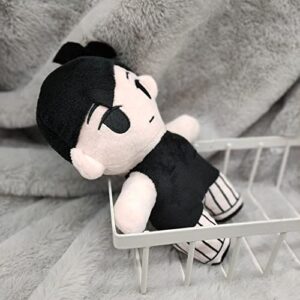 Omori Plush Toys, 9inch Omori Sunny Basil Kel Hero Aubrey Mari Characters Plushies, Game Figure Stuffed Pillow Cartoon Merch Prop for Gaming Fans (Black Omori B)