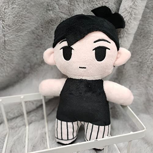 Omori Plush Toys, 9inch Omori Sunny Basil Kel Hero Aubrey Mari Characters Plushies, Game Figure Stuffed Pillow Cartoon Merch Prop for Gaming Fans (Black Omori B)