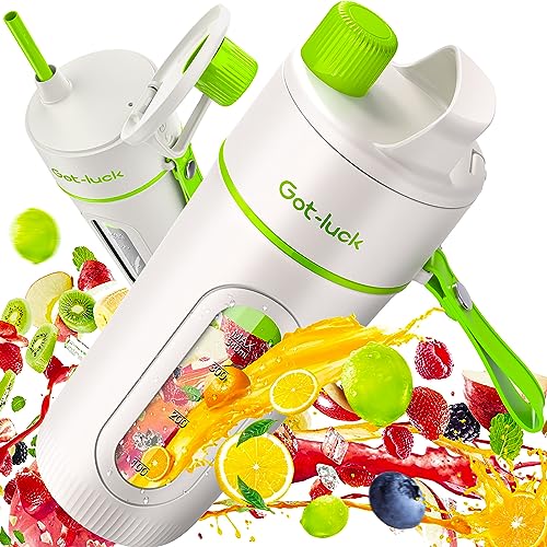 Small Blender for Shakes and Smoothies with 340ml Mini Portable Blender Cup and Travel Lid, BPA-Free Personal Blender for Smoothies with Durable 6 Stainless Steel Blades, USB Rechargeable Fresh Fruit Juicer for Kitchen, Travel, Gym & Office