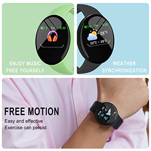 Dyegold Multifunctional Bluetooth Smart Watch with Sleep Fitness,IP65 Waterproof, Message Notification,Heart Rate,Blood Pressure Monitoring,Plug-in Charging 1.44" Full Screen for iOS & Android (Gray)