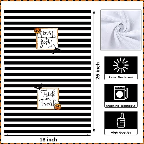 4 PCS Halloween Dish Towels Happy Halloween Kitchen Towels Trick or Treat Boo Spooky Tea Towels Halloween Dishcloth for Kitchen Home Decor Bathroom Table, 18" x 26"