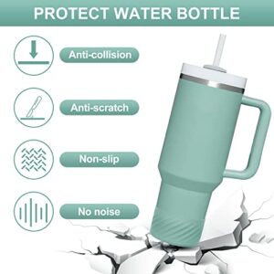 Affute Protective Silicone Boot for Stanley Quencher H2.0 40 oz & IceFlow Flip 20 oz 30 oz and hydroflask 12-24 oz, Anti-Slip Bottle Bottom Sleeve Cover (Eucalyptus)