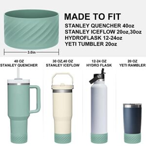 Affute Protective Silicone Boot for Stanley Quencher H2.0 40 oz & IceFlow Flip 20 oz 30 oz and hydroflask 12-24 oz, Anti-Slip Bottle Bottom Sleeve Cover (Eucalyptus)