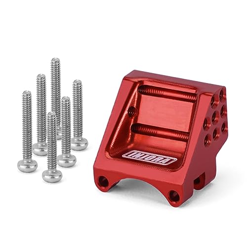 INJORA Rear Axle Truss Upper Link Mount - Adjustable Height Aluminum Mount for Axial SCX24 1/24 RC Crawler Upgrade（Red）