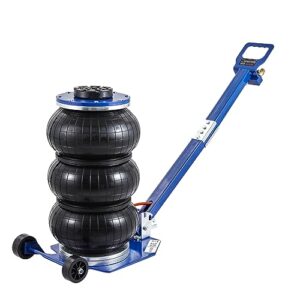 vevor air jack, 3 ton/6600 lbs triple bag air jack, airbag jack with six steel pipes, lift up to 17.7", 3-5 s fast lifting pneumatic jack, with adjustable long handles for cars, garages, repair (blue)