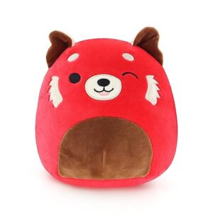 cnaana red panda plush pillow,chubby red panda stuffed animal creative gift, gift for kids and adults,bedtime & playtime for kids (red panda-b)