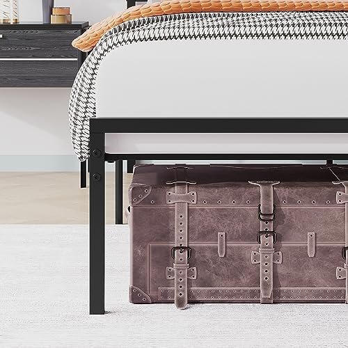 GAOMON Full Size Bed Frame with Headboard, Metal Full Bed Platform Frame No Box Spring Needed, 14 inch Black Heavy Duty Easy to Assemble Mattress Foundation