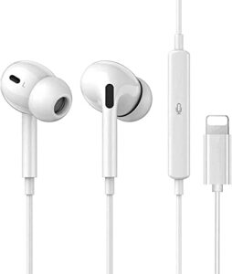 earphones for iphone,headphones,in-ear stereo noise isolating earbuds, mic and volume control compatible with iphone 7/7 plus/8/8 plus/xs/xr/x/se/11 pro/11 pro max/12/12 pro/13/13 pro