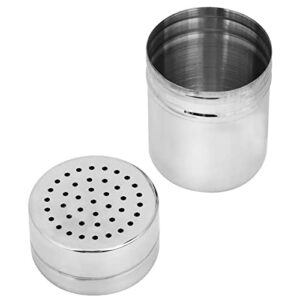 Stainless Steel Dredges, Airtight Seasoning Spice Condiment Bottle Powder Sugar Shaker Duster, Sifter for Powdered Sugar Cinnamon Cocoa Popcorn Salt Pepper Flour(S)