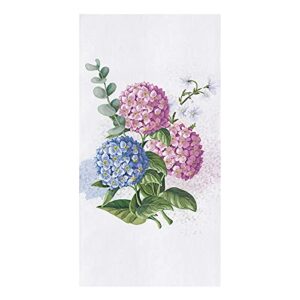savannan dish cloths for kitchen, watercolor blue and purple hydrangea flower bloosom painting white,super soft and absorbent,reusable polyester towels for home,kitchen,18"x28", 1 pack