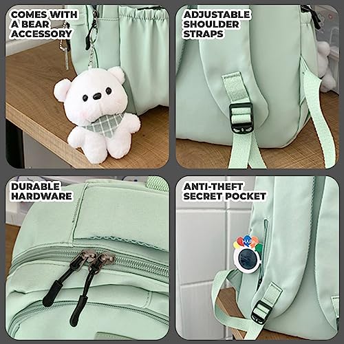 JYQF Cute Backpack for Women Aesthetic Backpack Brevite Backpack Kawaii Backpack Cute Canvas Backpack