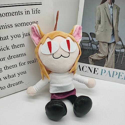 2023 New Anime Cat Ne-co A-rc Plush, 10.6 in Cute Plush, Animals Stuffed Animal Plush Doll, Anime Cat Plush Figure Pillow Toys for Kids and Fans and Collectors Kids Bed Sofa and Home Dec