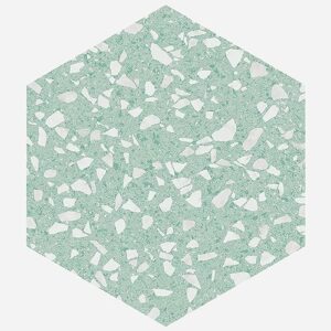 somertile fcd10vcmt venice hex mint 8-5/8" x 9-7/8" porcelain floor and wall tile, green