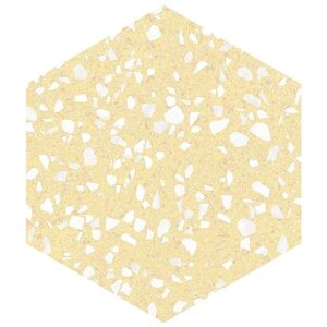 somertile fcd10vcyw venice hex yellow 8-5/8" x 9-7/8" porcelain floor and wall tile