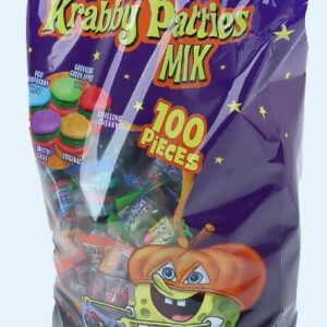 HALLOWEEN GUMMY CANDY FRANKFORD |Nickelodeon SpongeBob Squarepants Krabby Patty Gummy Candy, Individually Wrapped Patties Mix (100 Pieces) | Sameday Shipppers Offers Free Pen