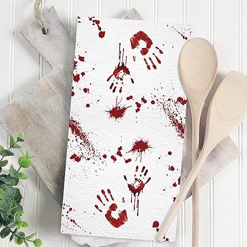 GAGEC Halloween Kitchen Towels Halloween Scary Halloween Dish Towels Set of 4, Hand Towel 18x26 Inch Drying Cloth Towel for Kitchen Home Decoration