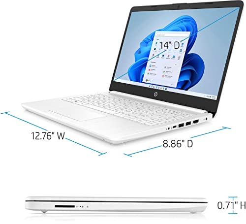 HP Newest 14" Ultral Light Student Laptop, Intel N4120 Quad-Core(> N4020), 8GB RAM, 192GB Storage(64GB eMMC+128GBSD Card), One Year Office 365, WiFi, Webcam, HDMI, USB-A&C, Win 11