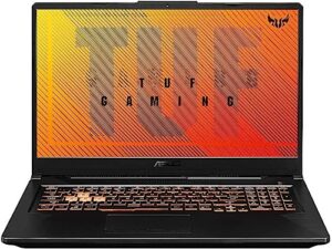 asus tuf gaming laptop, amd 6-core ryzen 5 4600h, 17.3" fhd 144hz ips display, nvidia geforce gtx 1650, 64gb ddr4 2tb ssd, single-zone rgb backlit keyboard, wi-fi, usb-c, rj-45, win11 home