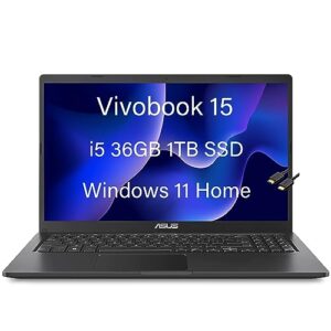 asus vivobook s15 15.6" fhd ips (intel core i5-1135g7, 36gb ram, 1tb pcie ssd, iris xe graphics) business laptop, wi-fi, ist cable, type-c, webcam, numeric keypad, win 11 home, f1500ea-wb51 – 2023