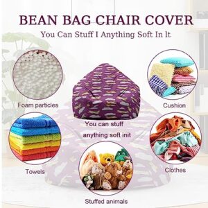 Lukery Bean Bag Chair for Adults (No Filler), 3D Ocean Bean Bag Cover, Stuffed Animal Storage Bean Bag Chairs for Kids, Comfy Bean Bags Beanbag Lazy Sofa (M/31.5x35.4'',Afterglow)