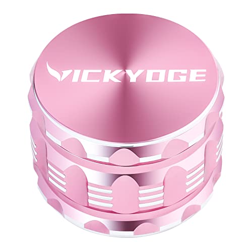 VICKDGE Large Kitchen Grinder for Spice (2.5”, Pink)