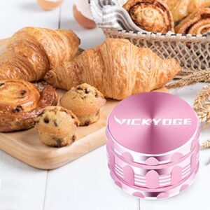 VICKDGE Large Kitchen Grinder for Spice (2.5”, Pink)