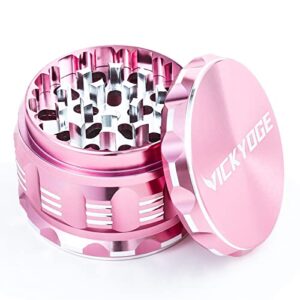 VICKDGE Large Kitchen Grinder for Spice (2.5”, Pink)