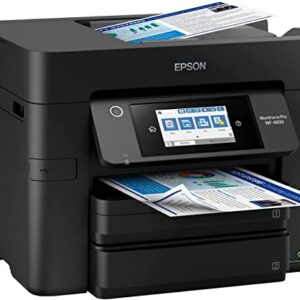 Epson Workforce Pro WF-4833 All-in-One Wireless Color Inkjet Printer, Black - Print Scan Copy Fax - 4.3" Touchscreen LCD, 25 ppm, 4800 x 2400 dpi, Auto 2-Sided Printing, 50-Sheet ADF, Ethernet