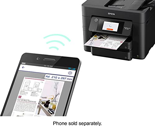 Epson Workforce Pro WF-4833 All-in-One Wireless Color Inkjet Printer, Black - Print Scan Copy Fax - 4.3" Touchscreen LCD, 25 ppm, 4800 x 2400 dpi, Auto 2-Sided Printing, 50-Sheet ADF, Ethernet