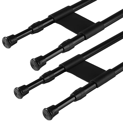 Zubebe Double RV Refrigerator Bar Adjustable Spring Tension Fridge Rod RV Fridge Bars RV Refrigerator Accessories to Hold Drinks in Place Avoid Spills Extendable (15.7-27.6 Inch, Black)