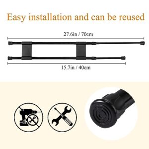 Zubebe Double RV Refrigerator Bar Adjustable Spring Tension Fridge Rod RV Fridge Bars RV Refrigerator Accessories to Hold Drinks in Place Avoid Spills Extendable (15.7-27.6 Inch, Black)