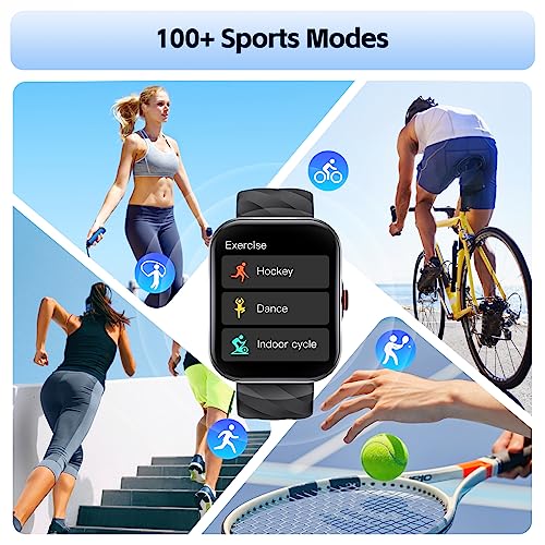 LaNikar Smart Watch for Women Men with Bluetooth Call 1.91" HD Full Touch Screen Fitness Tracker Watch with Heart Rate Sleep Monitor Waterproof Activity Tracker Smartwatch for iPhone Android Phones