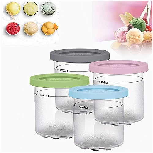 Creami Pints, for Ninja Creami Pints and Lids,16 OZ Ice Cream Containers Bpa-Free,Dishwasher Safe Compatible NC301 NC300 NC299AMZ Series Ice Cream Maker