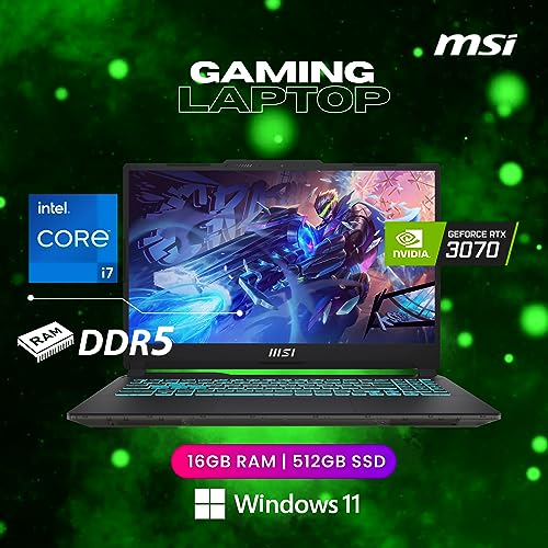 MSI Cyborg Gaming Laptop, 15.6" 144Hz FHD Display, Core i7-12650H(Beat i9-11980HK, 10 Cores, 16 Threads), GeForce RTX 4060, 16GB DDR5 RAM - 512GB SSD, Backlit Keyboard, RJ45, Windows 11 Home, Black