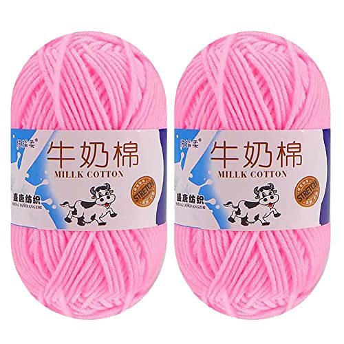 Cotton Yarn 50g x 2 Balls Crochet Knitting Yarn Soft Breathable Cotton Acrylic Yarn Lightweight Warm Yarn for DIY Shawl Hat Scarf