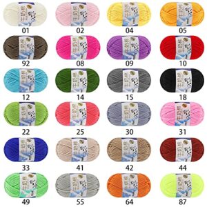 Cotton Yarn 50g x 2 Balls Crochet Knitting Yarn Soft Breathable Cotton Acrylic Yarn Lightweight Warm Yarn for DIY Shawl Hat Scarf